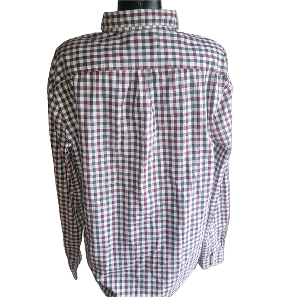 American Eagle Burgundy and Grey Checkered Shirt XL - Picture 4 of 5